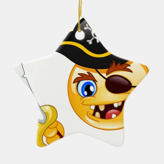 pirate emoji keramisch ornament (Voorkant)