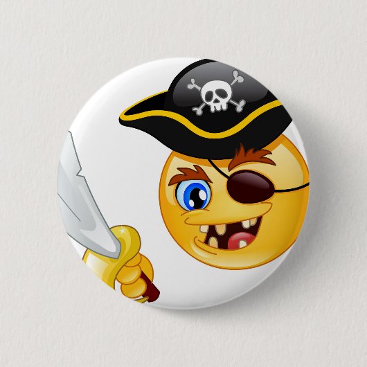 pirate emoji ronde button 5,7 cm (Voorkant)