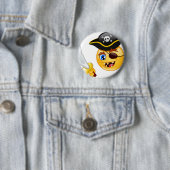 pirate emoji ronde button 5,7 cm (In situ)