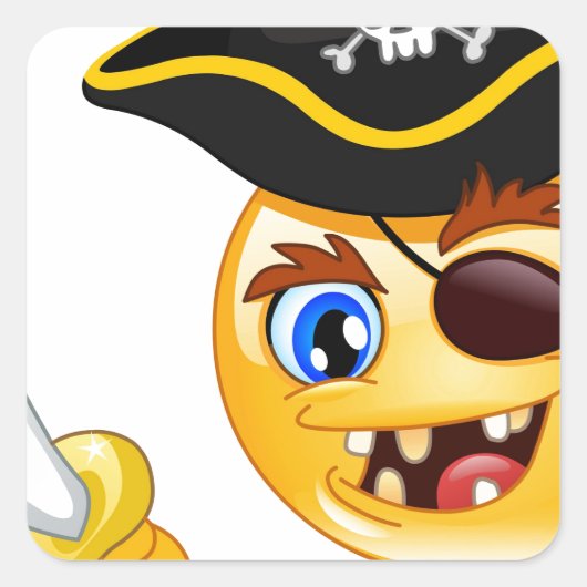 pirate emoji vierkante sticker (Voorkant)