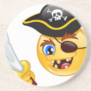 pirate emoji zandsteen onderzetter