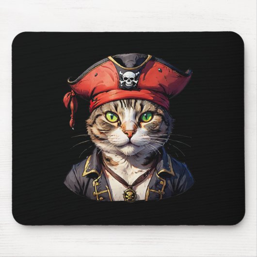 Pirate en Cat De Feline Buccaneer Muismat (Voorkant)