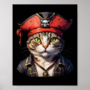 Pirate en Cat De Feline Buccaneer Poster