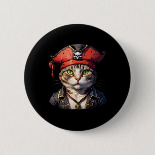 Pirate en Cat De Feline Buccaneer Ronde Button 5,7 Cm