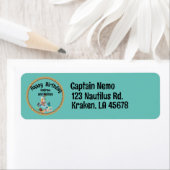 Pirate en Zeemeermin Verjaardag Retouradres Label (Insitu)