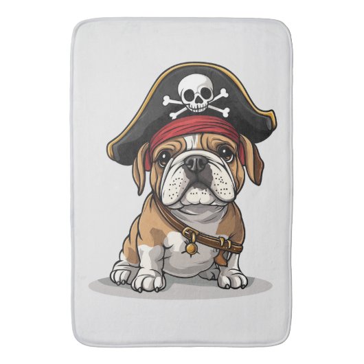 Pirate English Bulldog Skull Crossbones Badmat (Voorkant Verticaal)