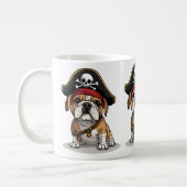 Pirate English Bulldog Skull Crossbones Koffiemok (Links)