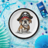 Pirate English Bulldog Skull Crossbones Papieren Bordje (Feest)