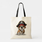 Pirate English Bulldog Skull Crossbones Tote Bag (Achterkant)