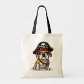 Pirate English Bulldog Skull Crossbones Tote Bag (Voorkant)