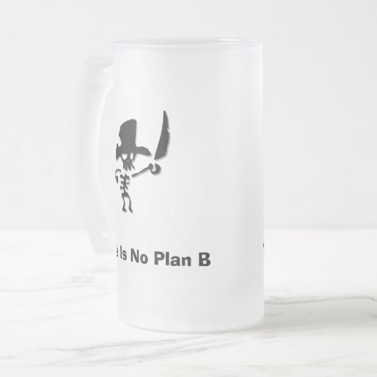 Pirate Er is geen plan b Matglas Bierpul (Voorkant links)