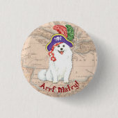 Pirate Eskie Pinback Button (Voorkant)