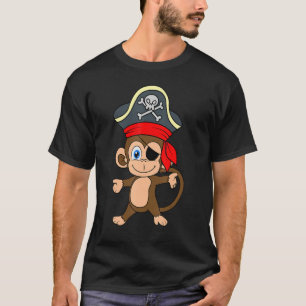Pirate Eye Patch Monkey Zee Sailor Crew Ship Treas T-shirt