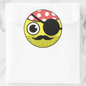 Pirate Face Ronde Sticker (Tas)