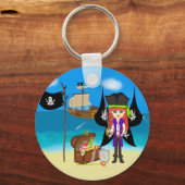 Pirate Faery met Ship and Treasure Sleutelhanger (Voorkant)