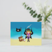 Pirate Faery met Treasure Briefkaart (Staand voorkant)
