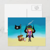 Pirate Faery met Treasure Briefkaart (Voorkant / Achterkant)