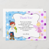 Pirate Fairy Bedankt Card Kids Verjaardag (Voorkant / Achterkant)