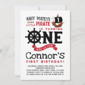 Pirate First Birthday Invitation Kaart (Voorkant)