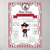 Pirate First Birthday poster voor een jongen (Voorkant)