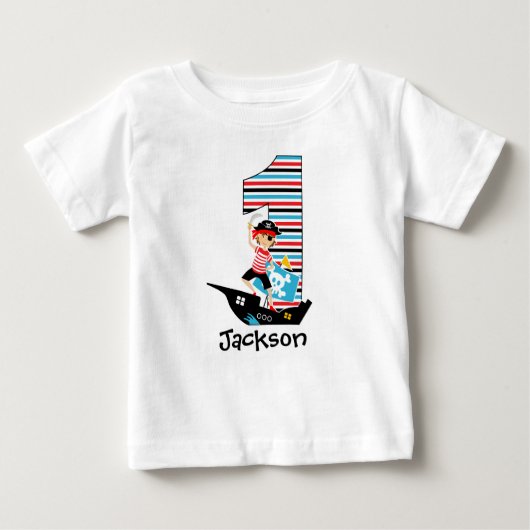 Pirate First Birthday T shirt (Voorkant)