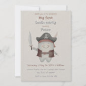 Pirate First Tooth Party Invitation Kaart (Voorkant)