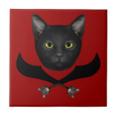 Pirate Flag Cat Tegeltje (Voorkant)