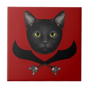 Pirate Flag Cat Tegeltje