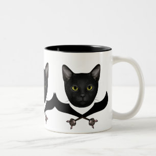 Pirate Flag Cat Tweekleurige Koffiemok