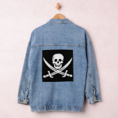 PIRATE FLAG CROSSBONES DENIM JAS JACKET (Hangar)