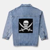 PIRATE FLAG CROSSBONES DENIM JAS JACKET (Achterkant)