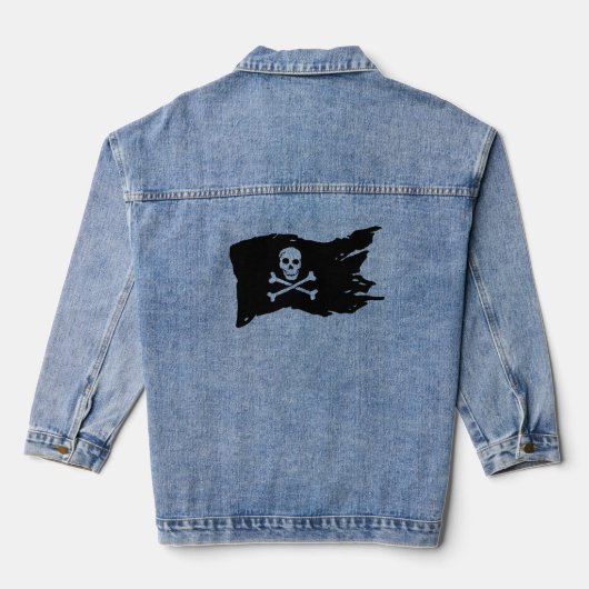 PIRATE FLAG Denim jeans jas Jacket (Achterkant)