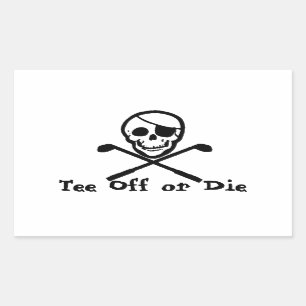 Pirate Flag Golf Cart Bumpersticker Rechthoekige Sticker