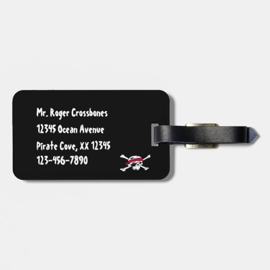 Pirate Flag Jolly Roger Bagage Label (Achterkant horizontaal)