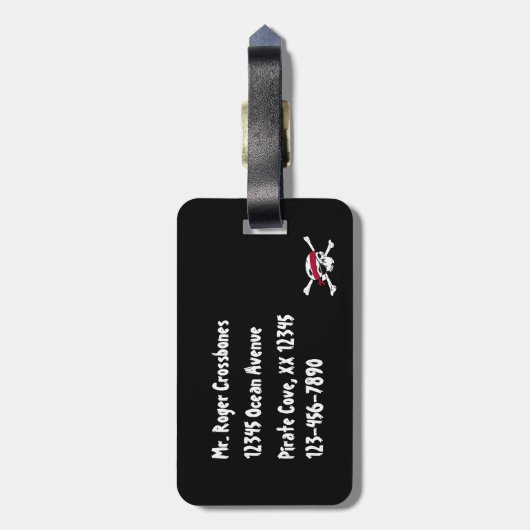 Pirate Flag Jolly Roger Baggage Label Bagagelabel (Achterkant verticaal)