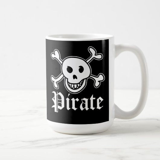Pirate flag mok met schedel en botten ontwerp (Rechts)