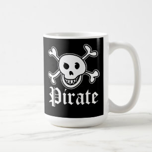Pirate flag mok with skull and botten design