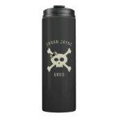 Pirate Flag Naam Zwart Thermische Tumbler Thermosbeker (Voorkant)