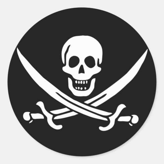 Pirate Flag Ronde Sticker (Voorkant)