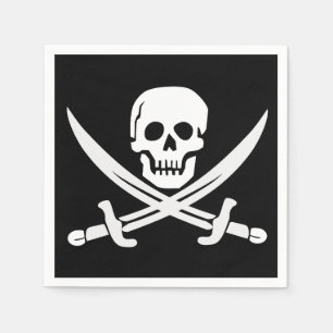 PIRATE FLAG SCHEDEL CROSSBONES PAPIEREN SERVETTEN