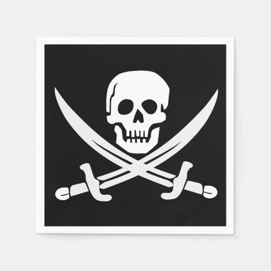 PIRATE FLAG SCHEDEL CROSSBONES PAPIEREN SERVETTEN (Voorkant)