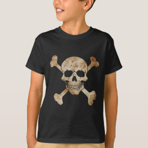 Pirate Flag Schedel en Kruisbeenderen Skelet Graph T-shirt