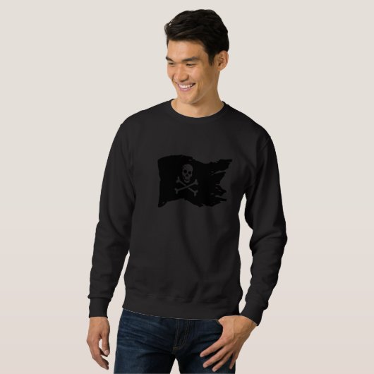 Pirate Flag Skull & Bones Blackout Hidden Silhouet Trui (Voorkant volledig)