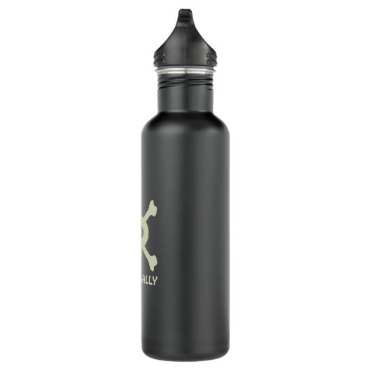 Pirate Flag Skull & Crossbones Zwart Water Fles (Rechts)