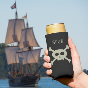 Pirate Flag Skull en Crossbones Custom Zwart Seltzer Blikjeskoeler