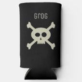 Pirate Flag Skull en Crossbones Custom Zwart Seltzer Blikjeskoeler (Voorkant)