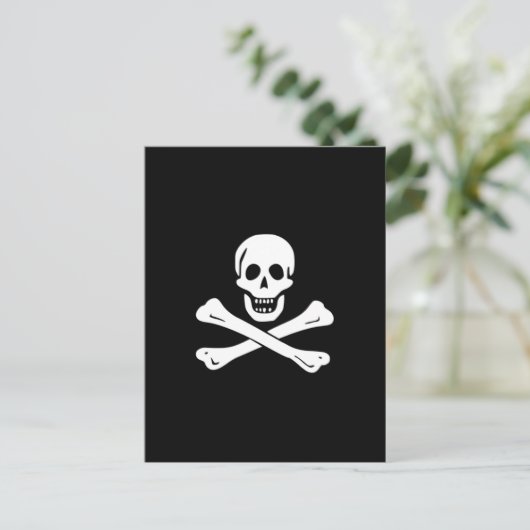 Pirate Flag Skull en Crossbones Jolly Roger Briefkaart (Staand voorkant)