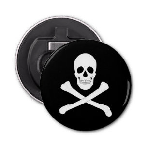 Pirate Flag (Skull en Crossbones) (Jolly Roger) Button Flesopener