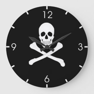 Pirate Flag (Skull en Crossbones) (Jolly Roger) Grote Klok