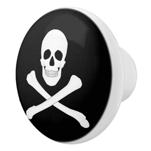 Pirate Flag (Skull en Crossbones) (Jolly Roger) Keramische Knop (Rechts)